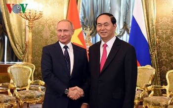 Chủ tịch nước Trần Đại Quang điện đàm với Tổng thống Nga Putin