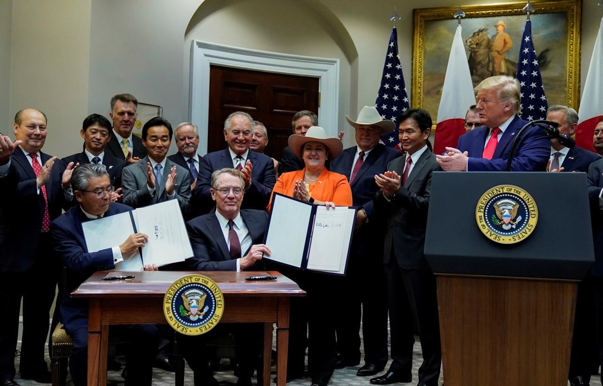 Mỹ và Nhật Bản ký kết thỏa thuận thương mại song phương