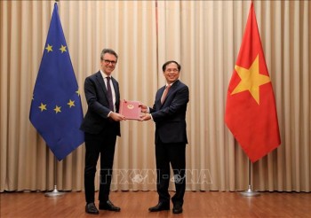 Trao các Công hàm thông báo việc Việt Nam phê chuẩn Hiệp định EVFTA và EVIPA