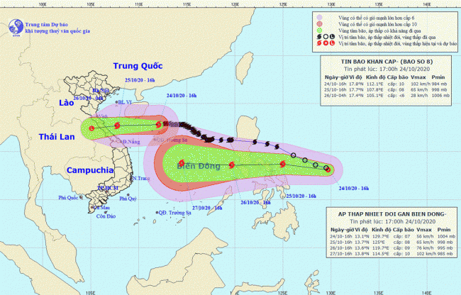 Sau bão số 8, áp thấp nhiệt đới sẽ tiếp tục ảnh hưởng tới Trung Bộ
