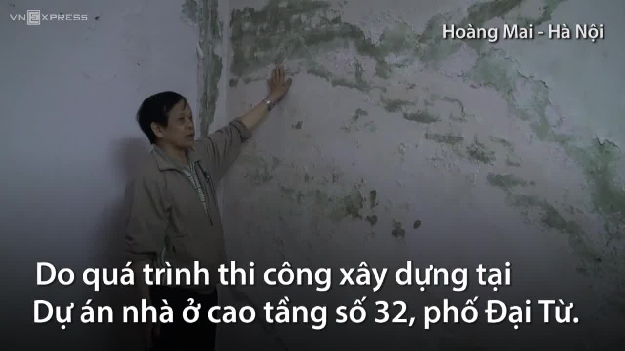 Hơn 40 nhà dân lún, nứt gần chung cư ở Hà Nội