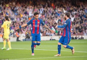 Barcelona 4-1 Villarreal: Messi, Neymar, Suarez cùng ghi bàn