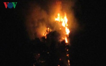 Cháy rừng trong đêm ở Thanh Hóa, hàng trăm người tham gia dập lửa