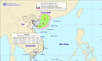 Áp thấp nhiệt đới tiến gần bờ biển Nam Định-Thanh Hóa, có thể mạnh lên