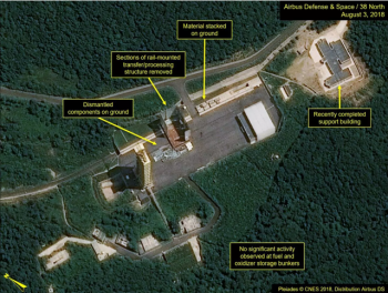 Triều Tiên tiếp tục dỡ bỏ bãi thử động cơ tên lửa
