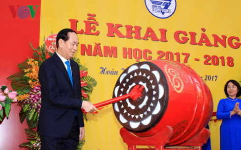 Chủ tịch nước Trần Đại Quang dự Lễ khai giảng Trường THCS Trưng Vương