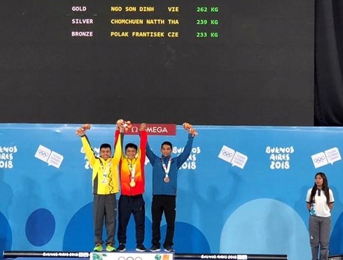 Ngô Sơn Đỉnh giành HCV cử tạ tại Olympic trẻ 2018