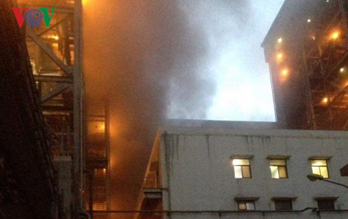Nhà máy nhiệt điện Cẩm Phả bất ngờ bốc cháy