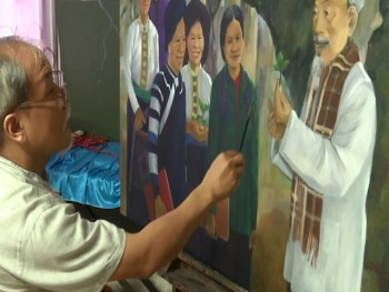 Họa sỹ Gia Bẩy và những bức tranh về Chủ tịch Hồ Chí Minh