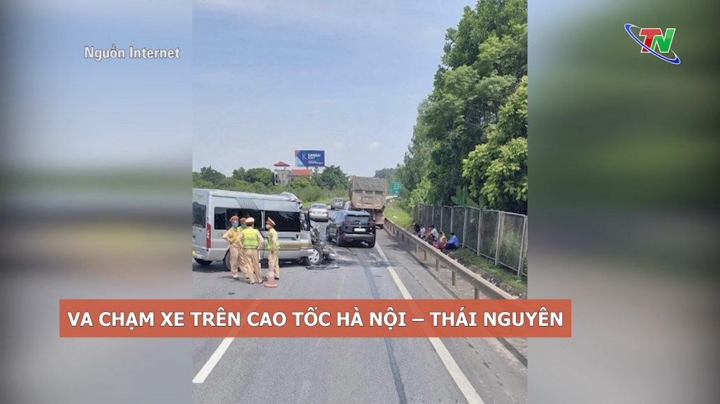 Va chạm xe trên cao tốc Hà Nội – Thái Nguyên