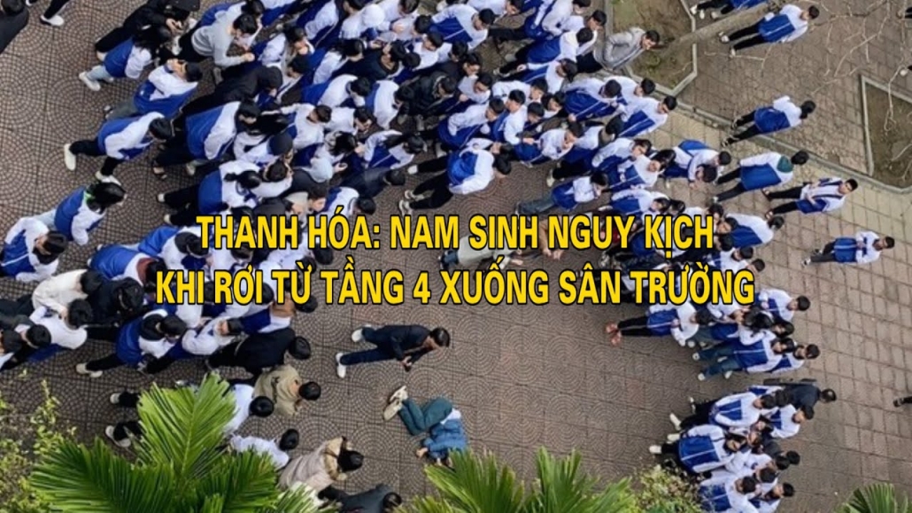 Thanh Hóa: Nam sinh nguy kịch khi rơi từ tầng 4 xuống sân trường