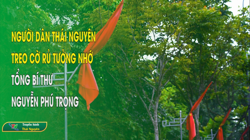 Người dân Thái Nguyên treo cờ rủ tưởng nhớ Tổng Bí thư Nguyễn Phú Trọng