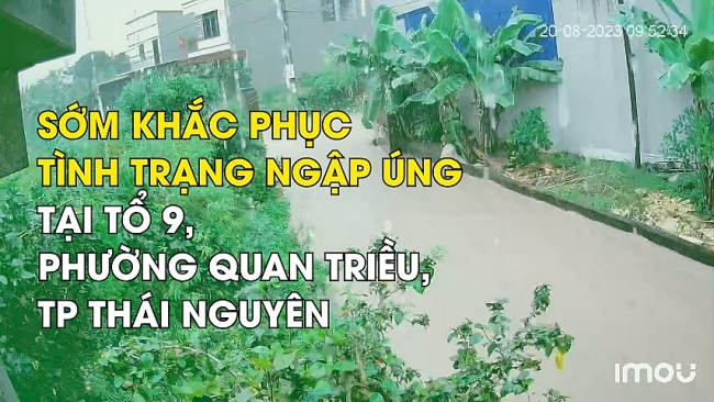 Sớm khắc phục tình trạng ngập úng tại tổ 9, phường Quan Triều, TP Thái Nguyên